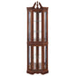 Walnut Corner Curio Cabinet with Lights