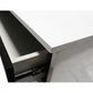 Modern Bedroom 2-Drawer Nightstand, White/Black Lacquer Finish