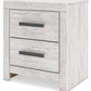 Cayboni - Two Drawer Night Stand - Whitewash