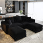 Plush Corduroy 3-Seat Sofa