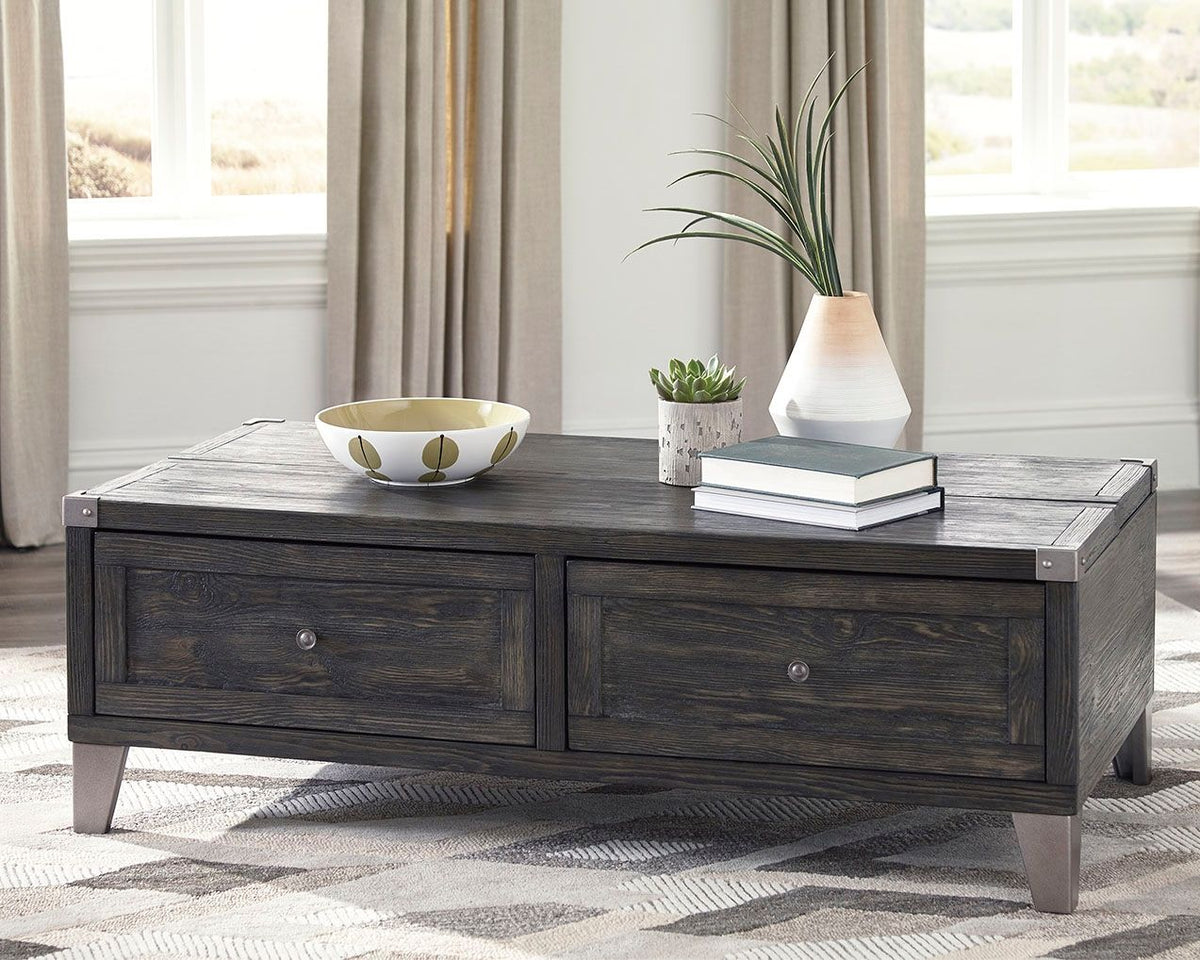 Todoe - Lift Top Cocktail Table - Dark Gray