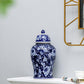9.5x9.5x18" Porcelain Decorative Ginger Jar