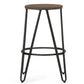 Simeon - 26" Metal Counter Height Stool with Wood Seat (Set of 2) - Cocoa