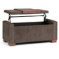 Bretton 42 Inch Wide Lift Top Storage Ottoman in Deep Umber