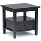 Warm Shaker Solid Wood 20 Inch Wide Transitional End Table