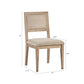 Armless Dining Chair with Cane Back and Tapered Wood Legs - Set of 2