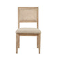 Armless Dining Chair with Cane Back and Tapered Wood Legs - Set of 2