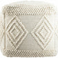 Aveley Beige Cotton Knitted Pouf