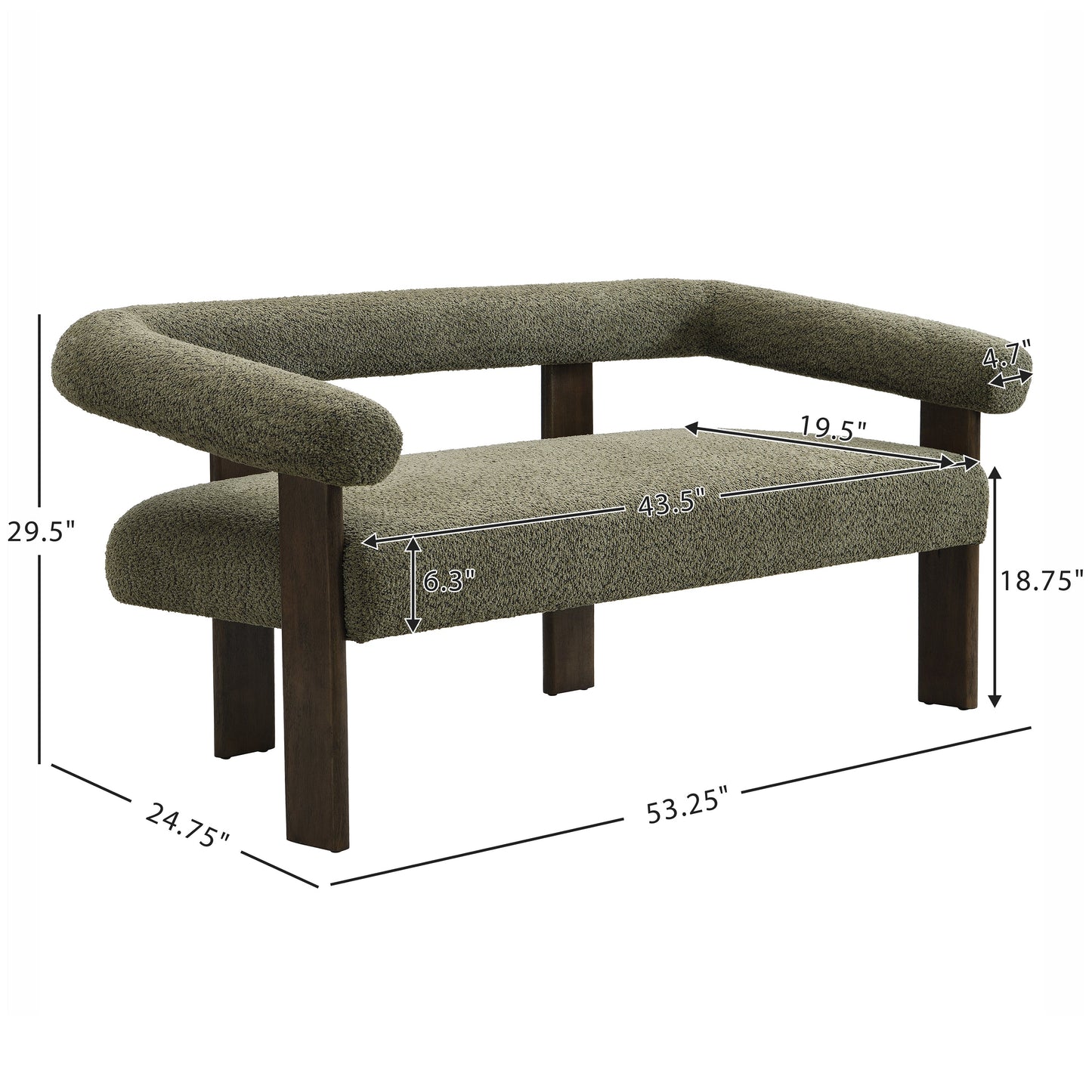 Round Armrest Loveseat