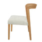 Solid Rubber Wood Dining Chairs (Natural Oak+Beige) - Set of 2