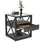 Set of 2 Modern End Tables with Drawer - Nightstands