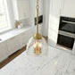 Ember Three Candle Lights Chain Pendant With Clear Glass - Satin