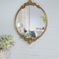 19x16 Round Mirror Tray with Gold Frame