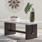 Burkhaus - Rectangular Cocktail Table - White / Dark Brown
