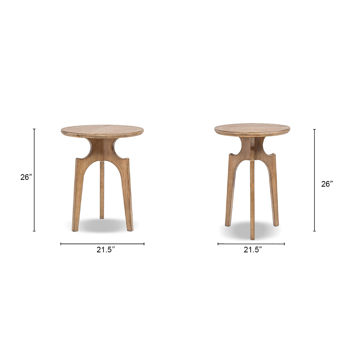 Carmel 22" Round Reclaimed Pine Side Table