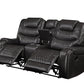 Braylon Magnetite Synthetic Leather Recliner Loveseat with Cupholder Console