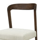 Solid Rubber Wood Dining Chairs (Walnut + Beige) - Set of 2