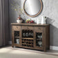 Raphaela - Server With Cup Holder & Wine Rack - Weathered Cherry