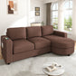 Modern Sectional Sofa with Curved Chaise Lounge