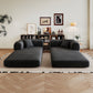 78.8' Compression Sofa,Convertible Floor Sofa Bed-with Pillow Back Support Armrest,Comfy Futon Couch Sleeper Bed,Loveseats Boneless Modular Sectional Sofa,Corduroy fabric,for Living Room,Bedroom,Black