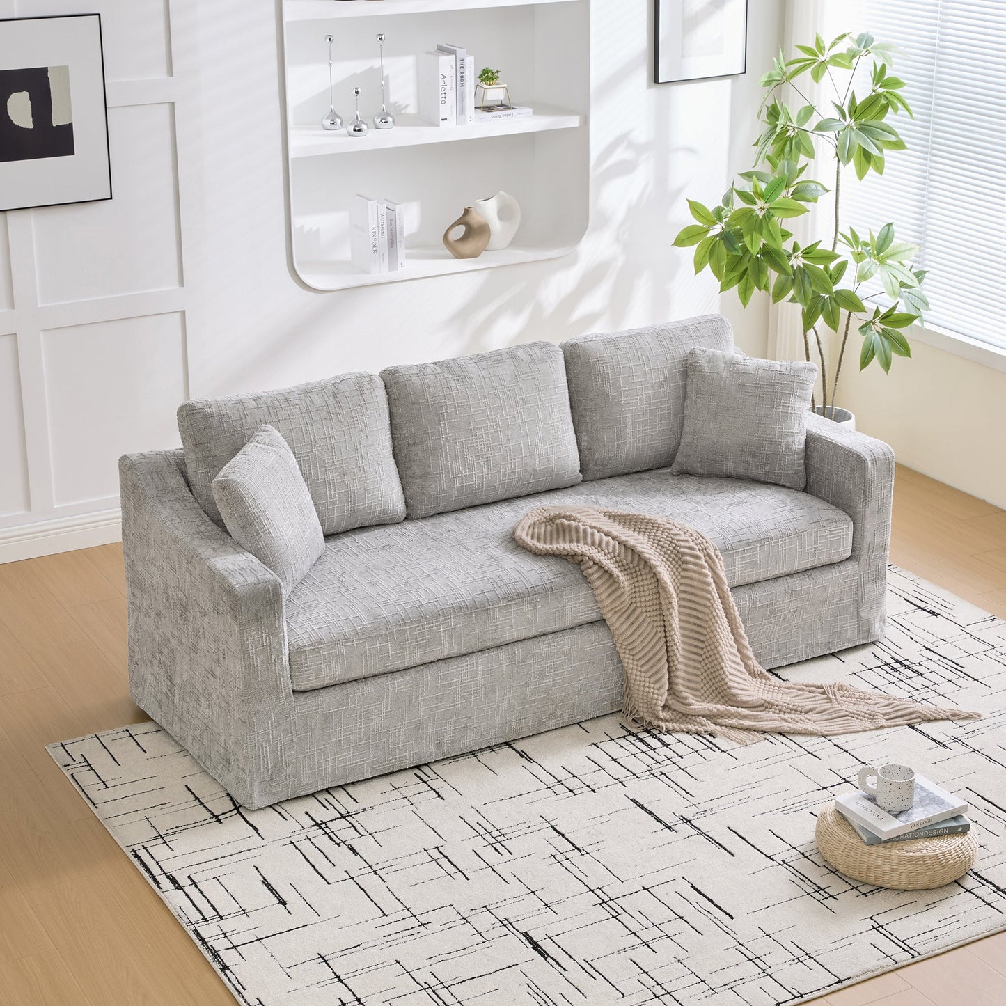 83.86" Wide Modern Casual Sofa