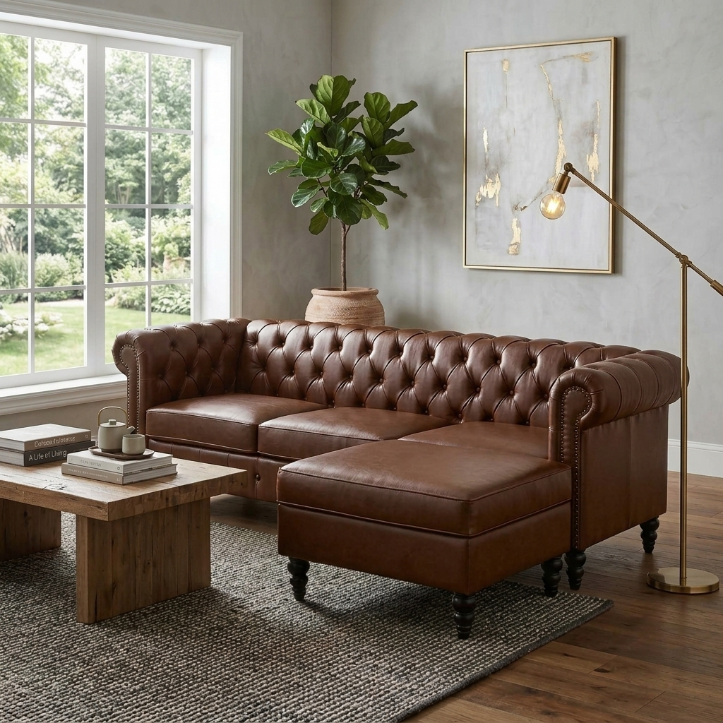 U-style 85" Modern 4-Seater L-Shaped Sectional Sofa