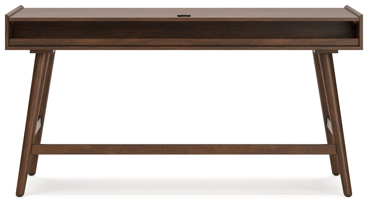 Lyncott - 3 Pc. - Home Office Desk, Chair, Bookcase - Brown - view 4