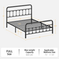 Metal Full Size Bed Frame with Headboard and Under Bed Storage