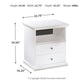 Bostwick Shoals - One Drawer Night Stand - White