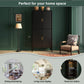 U_STYLE Modern Fluted Wine Cabinet with Glass Display & Stemware Rack