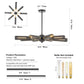 34" Modern Industrial Sputnik Chandelier, 8-Light