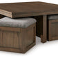 Boardernest - Cocktail Table With 4 Stools (Set of 5) - Brown