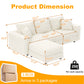 82.7" Plush Corduroy 3-Seat Sofa