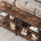 70.9" Extra Long Console Table with Storage Shelves