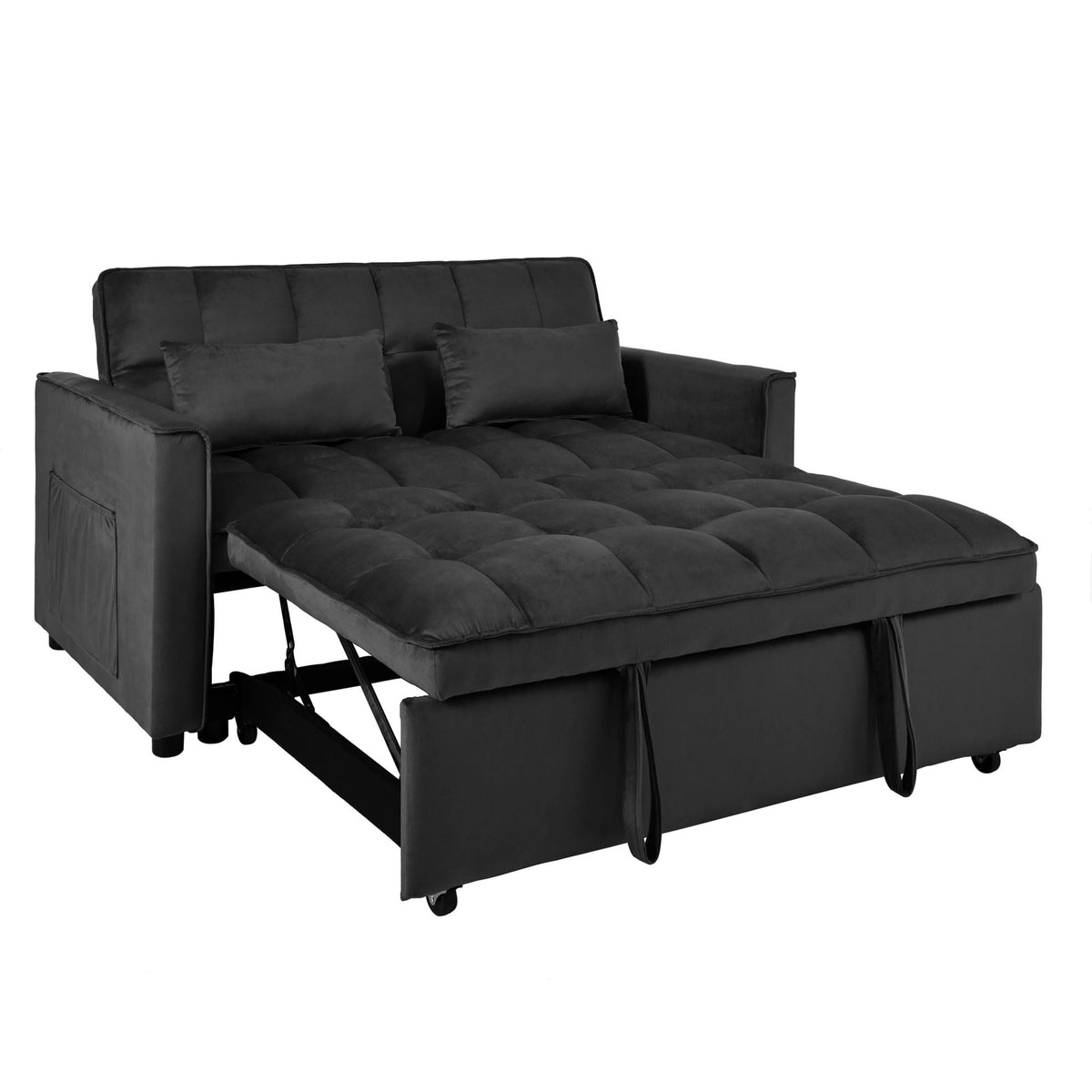 3 In 1 Pull Out Couch Convertible Sofa Bed With Reclining Backrest - view 3