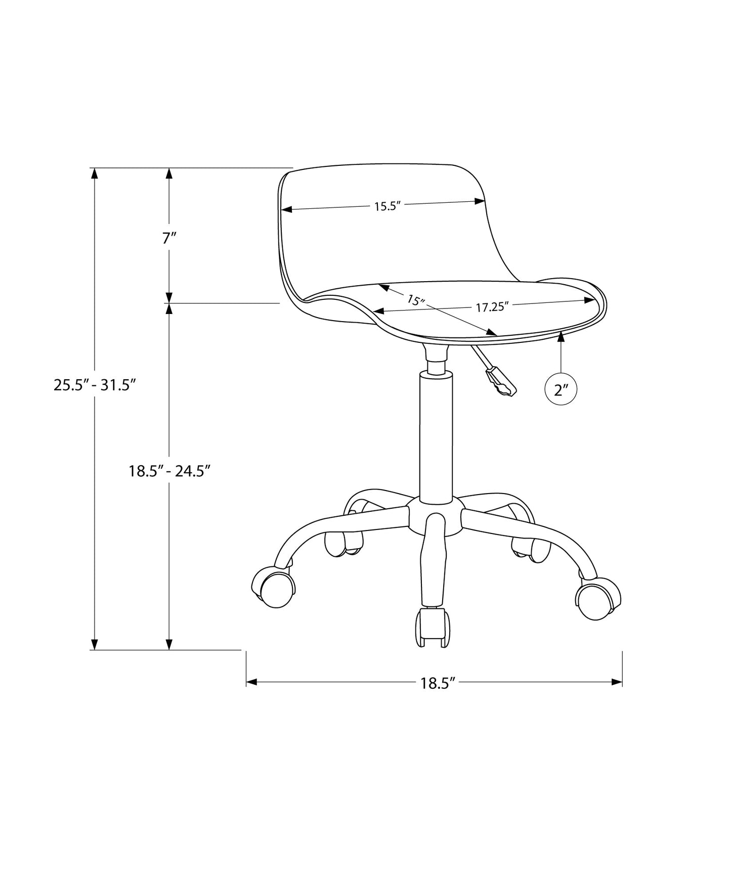 Ergonomic Adjustable Height Office Chair for Kids