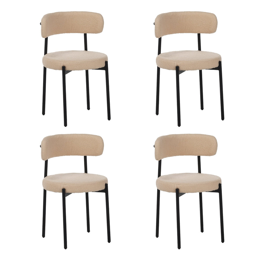 Medieval Modern Dining Chair Set, 4 Pieces, Round Seat Cushions