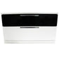 Modern Bedroom 2-Drawer Nightstand, White/Black Lacquer Finish