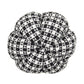 Set of 2 Fabric Black-White Plaid Pumpkin Decor