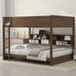 Queen over Queen Bunk Bed with Storage Cabinets and USB Ports