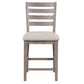 Counter Side Dining Stool with Ladder Back (Set of 2)