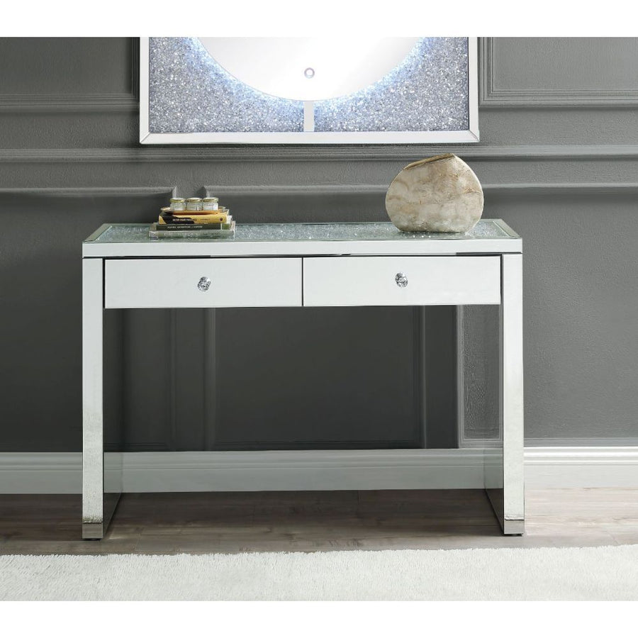 Noralie - 32"H Console Table - Mirrored & Faux Diamonds