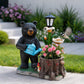 Standing Bear Figure with Planter