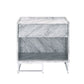 Azrael - Accent Table - White Printed Faux Marble & Chrome