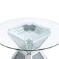 Noralie - 31" Dining Table - Clear Glass, Mirrored & Faux Diamonds
