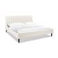 Aspen Vertical Tufted Headboard Platform Bed Set, King, Cloud