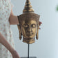 7x7.5x19.7" Buddha Statue Head On Stand