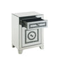 Noralie - 26"H Accent Table With Storage Drawers - Mirrored & Faux Diamonds