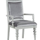 Maverick Fabric & Platinum Finish Arm Chair Set of 2