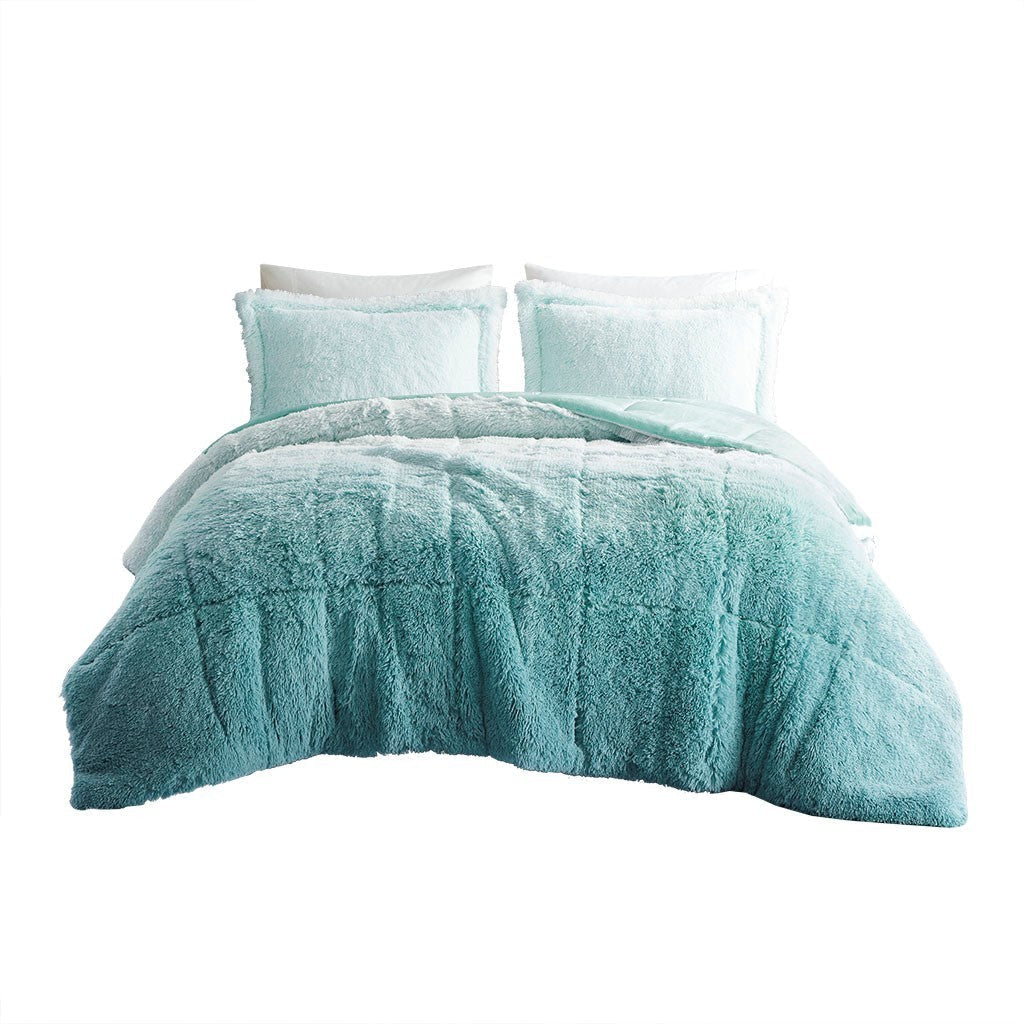 Twin/Twin XL Ombre Shaggy Long Fur Comforter Mini Set